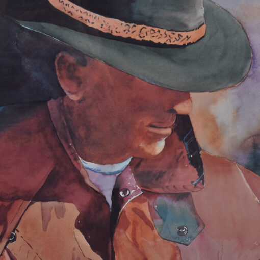 lithograph portrait of cowboy