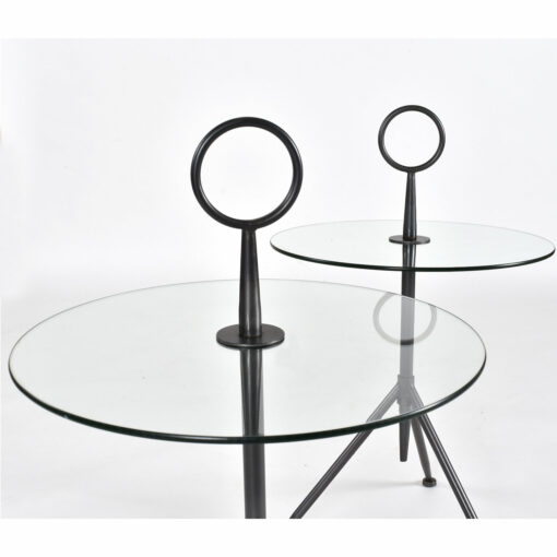 Round glass modern end tables