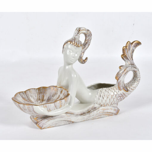 22k Gold leaf mermaid planter by Royal Haeger