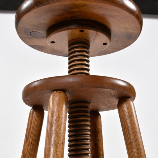 Solid oak corkscrew bar stool