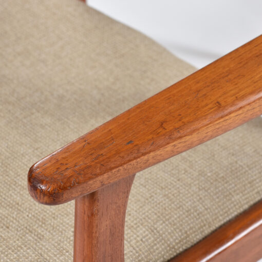 Teak wood arms on Danish Modern dining chairs