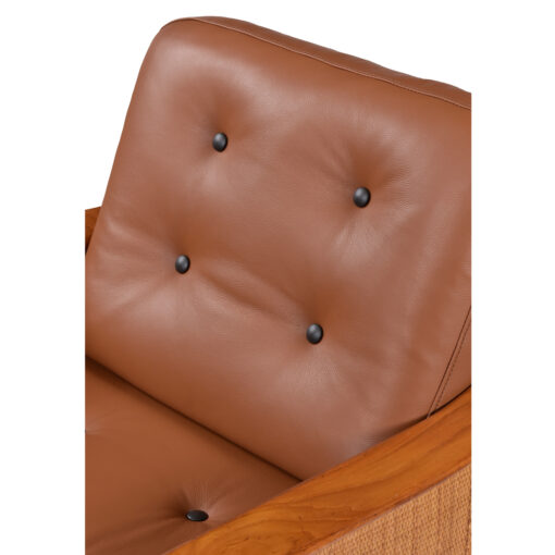 Black buttons on leather seat cushions