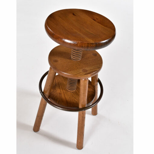 Solid oak corkscrew bar stools