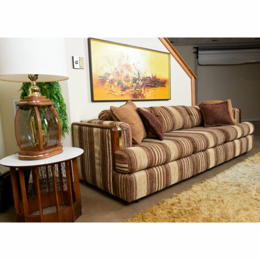 1970s Deville brown striped sofa