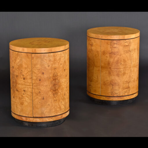 Vintage Henredon burl Chapter Two drum tables