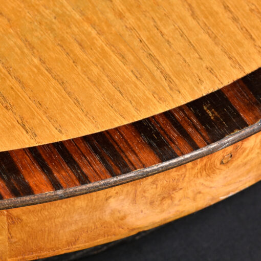 Rosewood trim on Henredon burl wood cylinder end tables