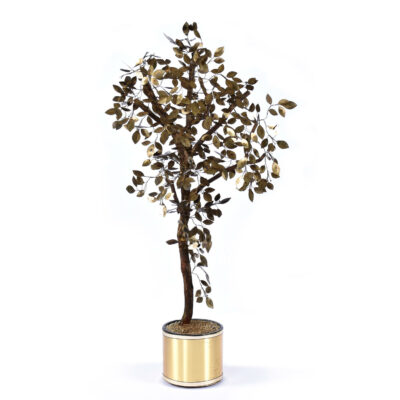 Curtis Jere style potted metal brass tree