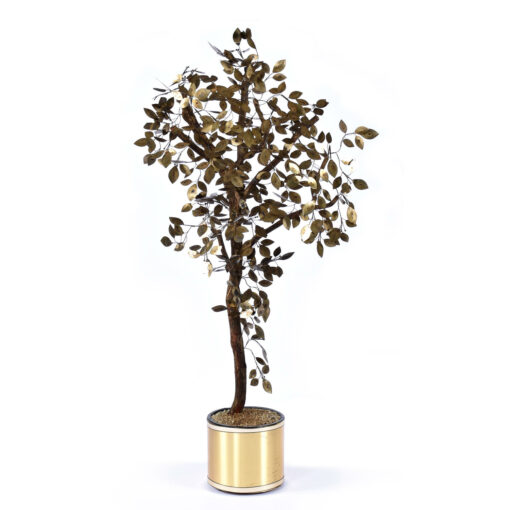Curtis Jere style potted metal brass tree