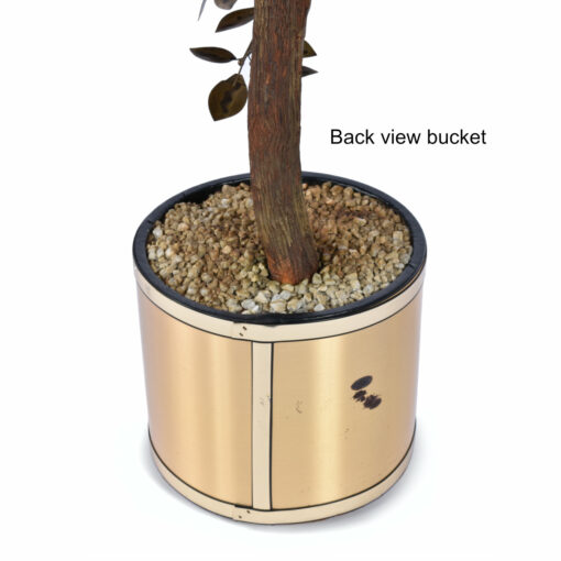 Back side of metallic gold Curtis Jere tree planter pot