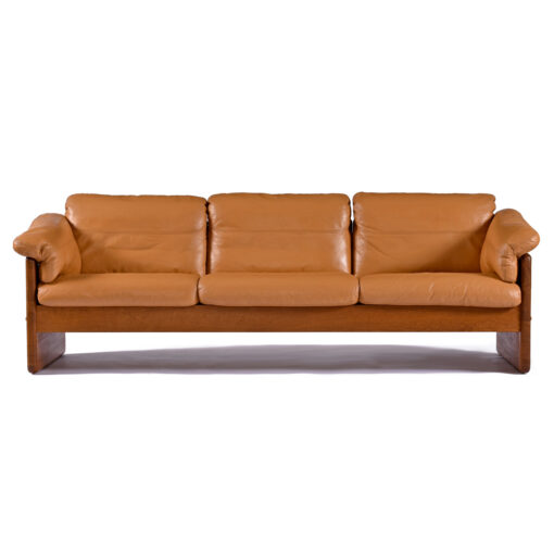 Danish teak leather Mikael Laursen sofa
