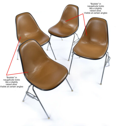 Bubbling on some of the Eames Naugahyde stacking DSS shell chairs