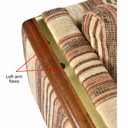 Flaws on left arm of loveseat