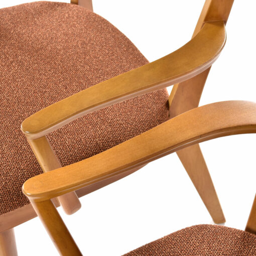 Refinished arms on Heywood Wakefield captain's chairs