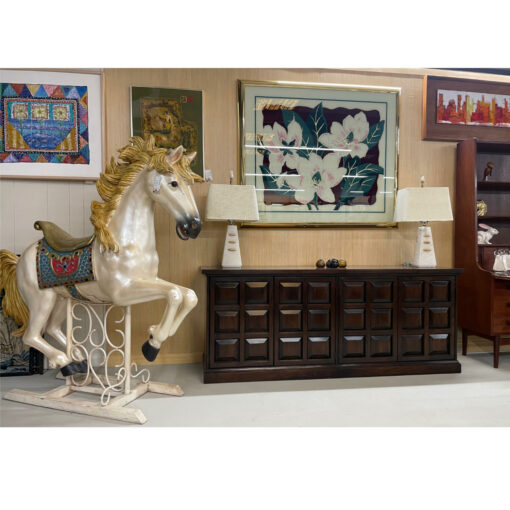 John Widdicomb coffered dark brown credenza