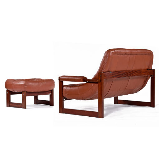 Back view of Percival Lafer loveseat sofa with ottoman