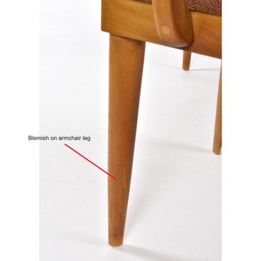 Blemish on armchair leg