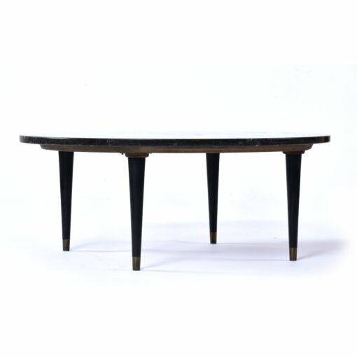 Mid-Century Modern black round coffee table