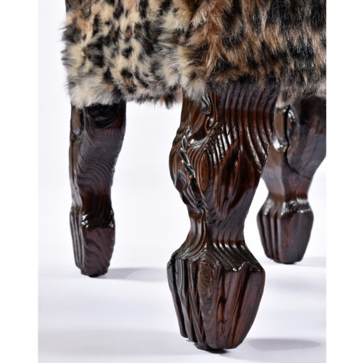 Hand carved cedar wood feet on Witco tiki chair