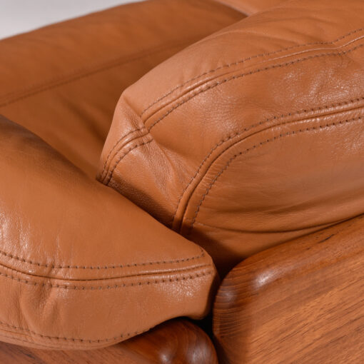 Danish Mikael Laursen sofa leather pillows and solid teak wood