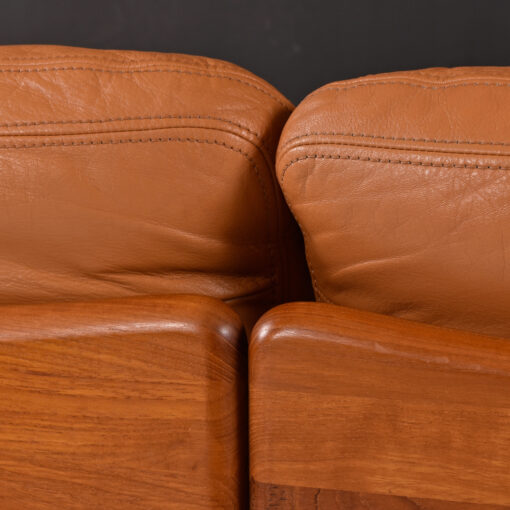 Mikael Laursen sofa leather pillows and teak wood