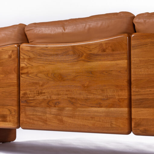 Beautiful solid teak wood frame on Mikael Laursen Danish sofa
