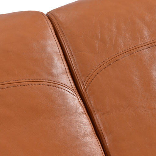 Original cognac leather on Mikael Laursen Danish teak sofa