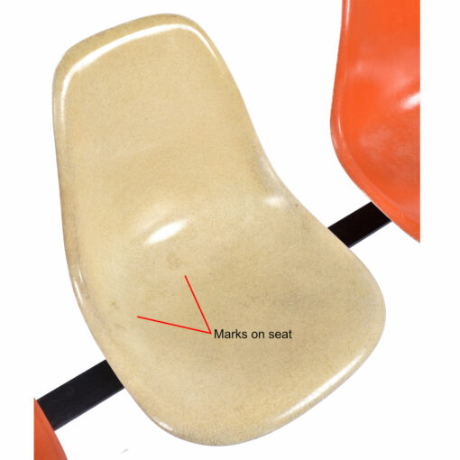 Blemishes on seat of Charles Eames parchment shell chair