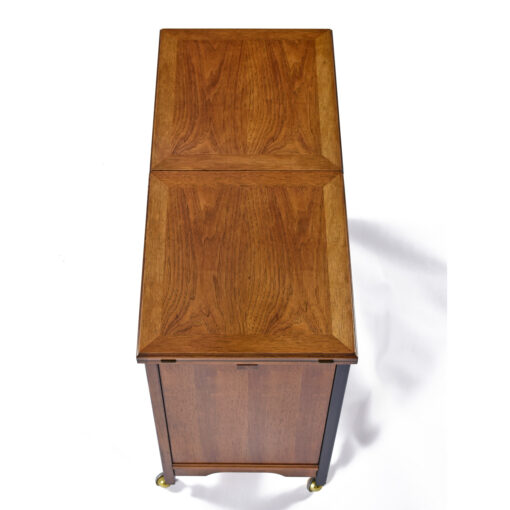 Refinished pecan wood top on Thomasville Embassy bar cart