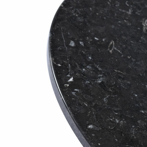 Polished edge on black marble coffee table