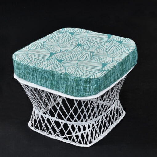 Russell Woodard spun fiberglass outdoor foot stool