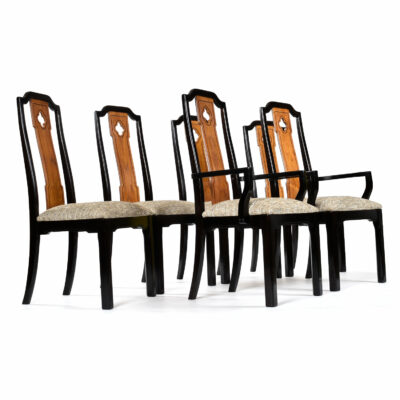 Set of six Thomasville Embassy Asian dining chairs