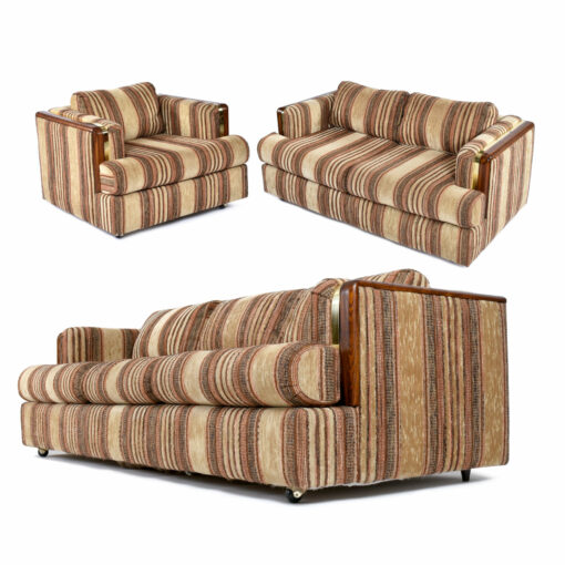Vintage 1980s sofa love seat armchair living room set