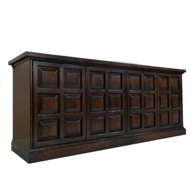 Widdicomb dark vintage buffet with coffered edifice