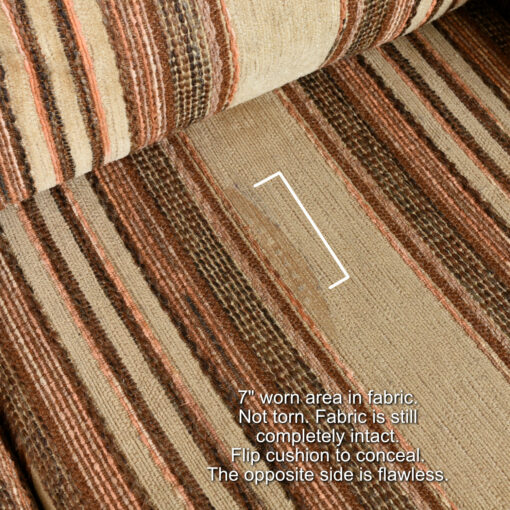 Worn fabric on sofa seat cushion. Flip the cushion, the other side is flawless