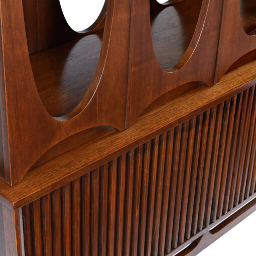 Arched and ribbed facades of Broyhill Brasilia room divider bookcase