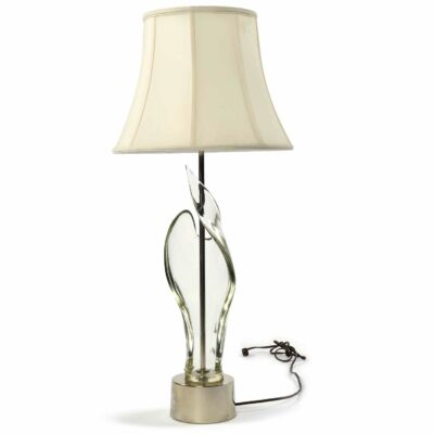 Vintage clear Murano glass sculptural table lamp