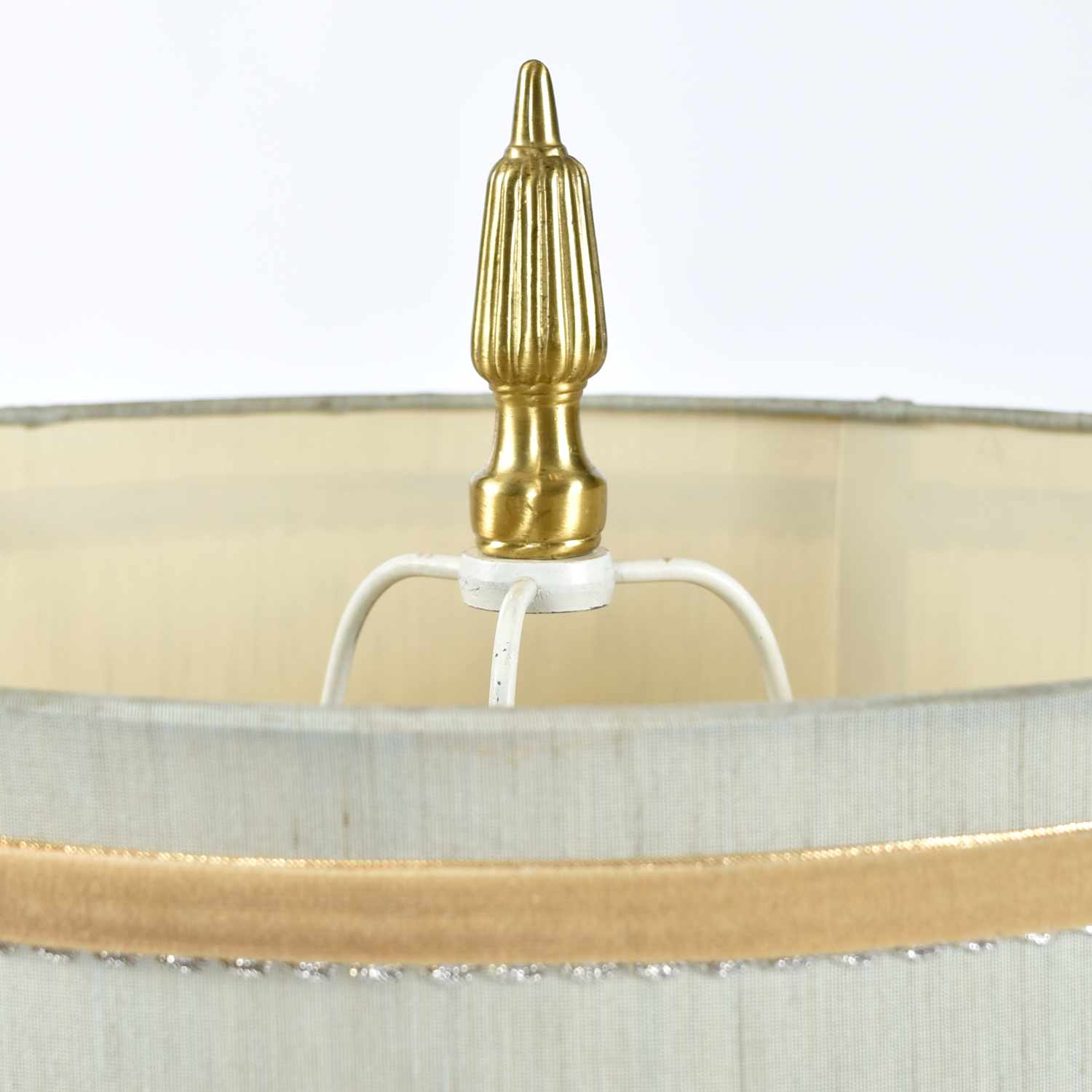 Rembrandt Teal and Gold Hourglass Shaped Mid-Century Table Lamp