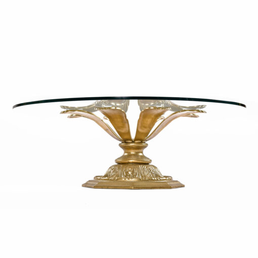 Gold gilt floral pedestal coffee table