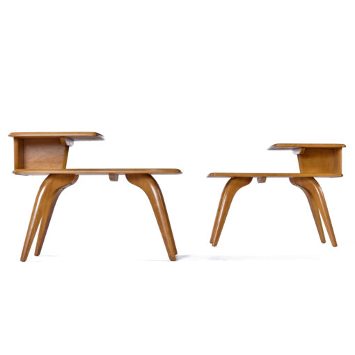 Heywood Wakefield refinished step tables in wheat finish