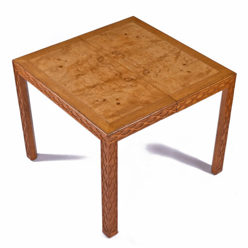 Square Henredon burl wood dining table