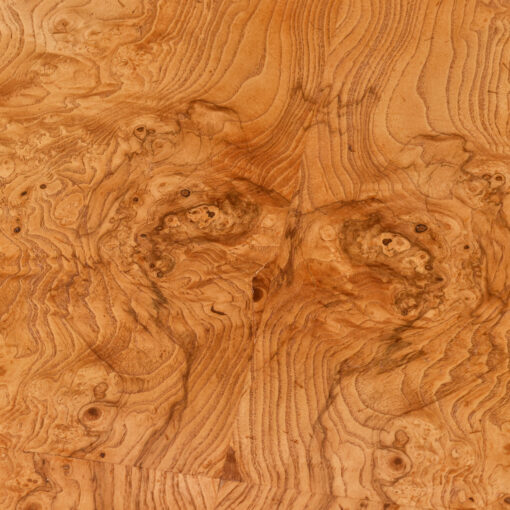 Birdseye and burl ash wood dining table by Henredon