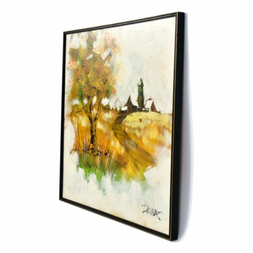 Rural scene mid-century modern painting