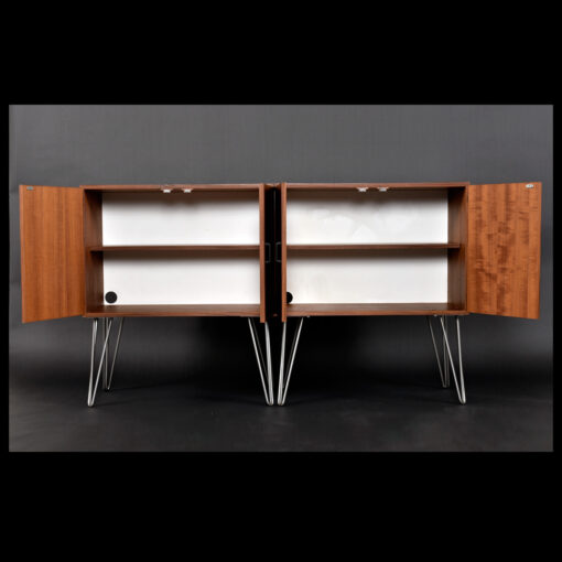 Mindoro wood Mid-Century Modern record cabinets
