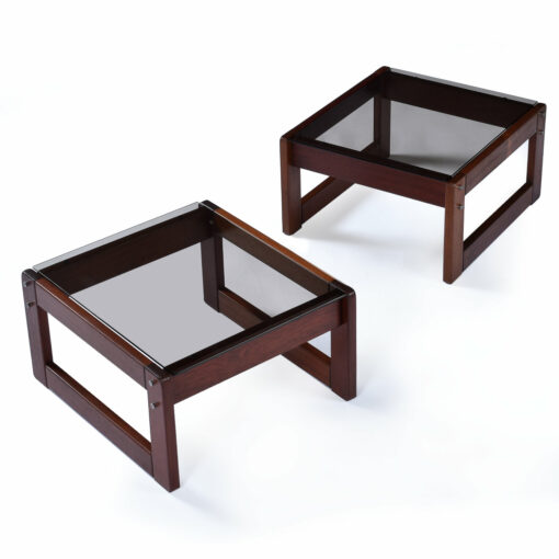 Pair vintage 1970s low profile rosewood end tables by Percival Lafer