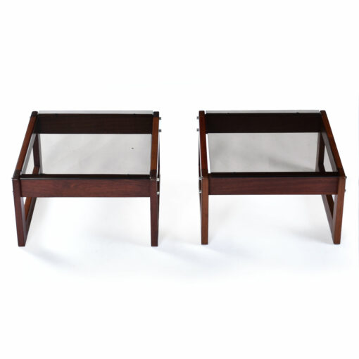 Pair Percival Lafer vintage 1970s low profile side tables
