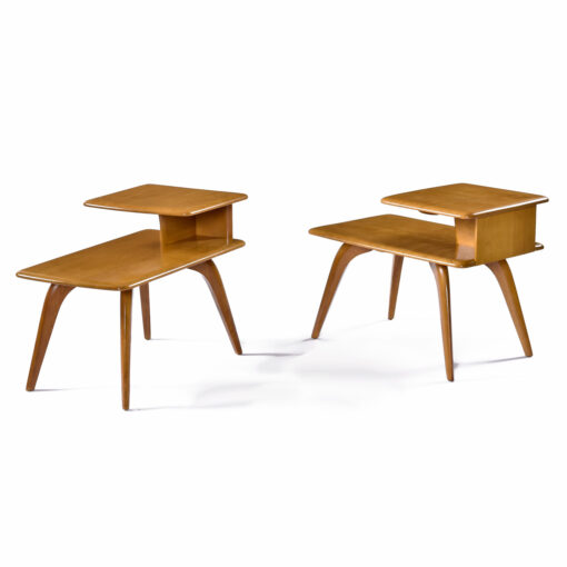 Refinished pair of Mid-Century Modern Heywood Wakefield side tables