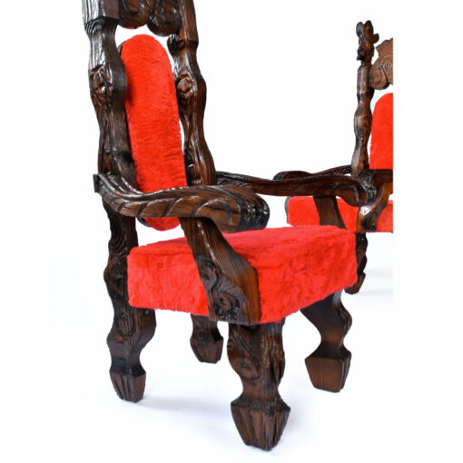 Profile view of Witco conquistador dining chairs with arms
