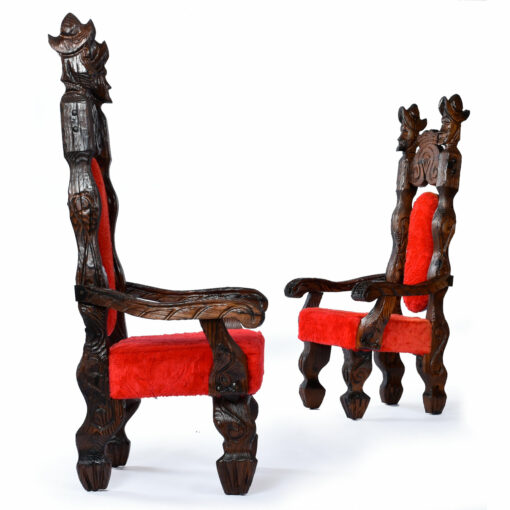 Red Witco conquistador armchairs